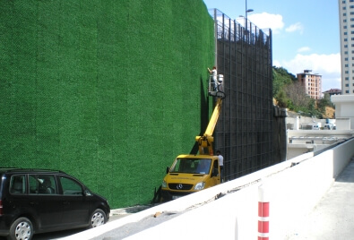 Grass Fence Wall Coating Application